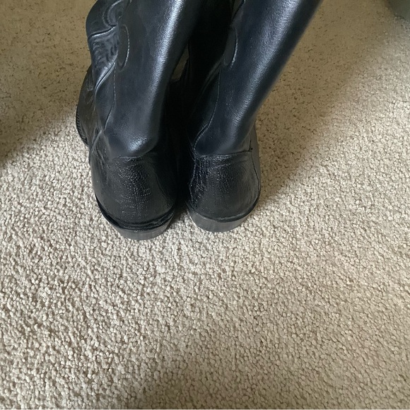 Men's Black Western Leather Boots - Picture 3 of 5